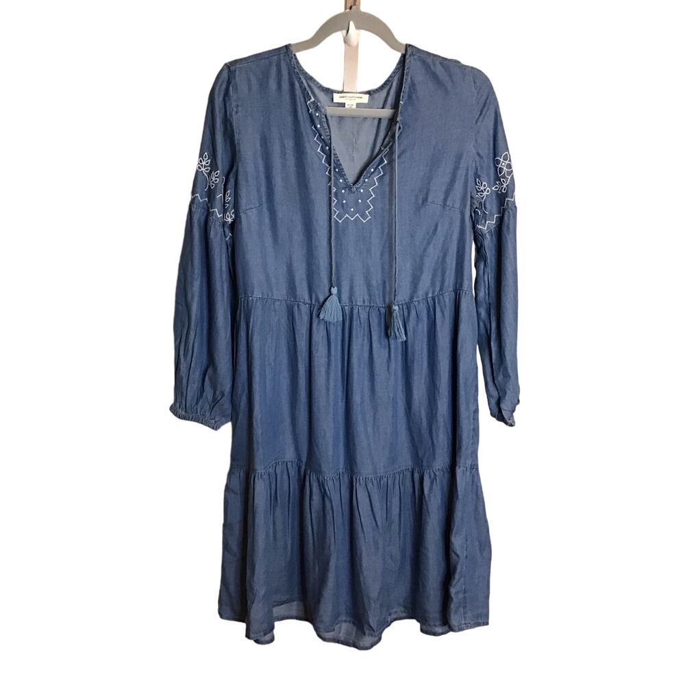 BeachLunchLounge Denim Dress Women Sz. XS Blue NWT Lightweight Beach Boho